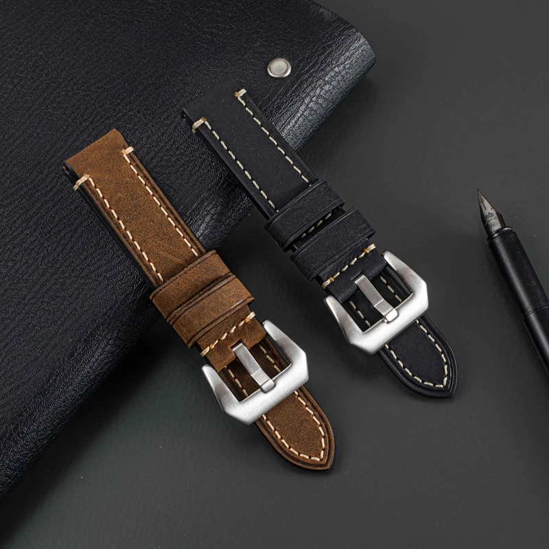 EACHE Best Quality 20mm 22mm 24mm 26mm Crazy Horse Genuine Leather Watch Band Watch Strap
EACHE Best Quality 20mm 22mm 24mm 26mm Crazy Horse Genuine Leather Watch Band Watch Strap