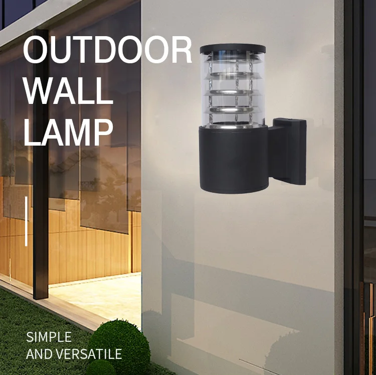 E27 Aluminum Modern Surface Mount Outdoor Landscape Garden Wall Lamp