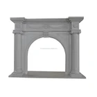 white marble stove or fireplace with simple and generous design for indoor decoration