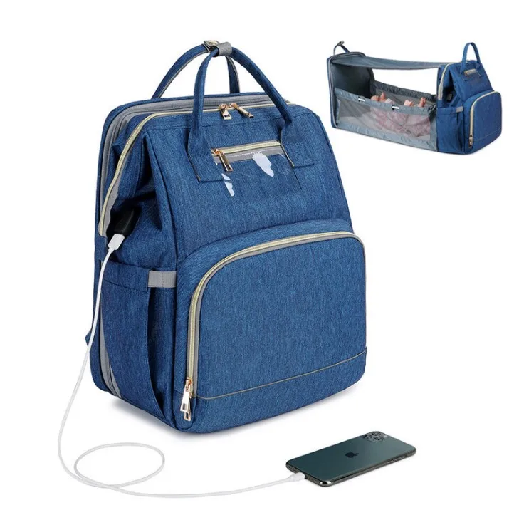 Hot Sale Waterproof USB 2 in 1 portable diaper backpack baby bed backpack usb Baby Bag with folding baby bed
Hot Sale Waterproof USB 2 in 1 portable diaper backpack baby bed backpack usb Baby Bag with folding baby bed