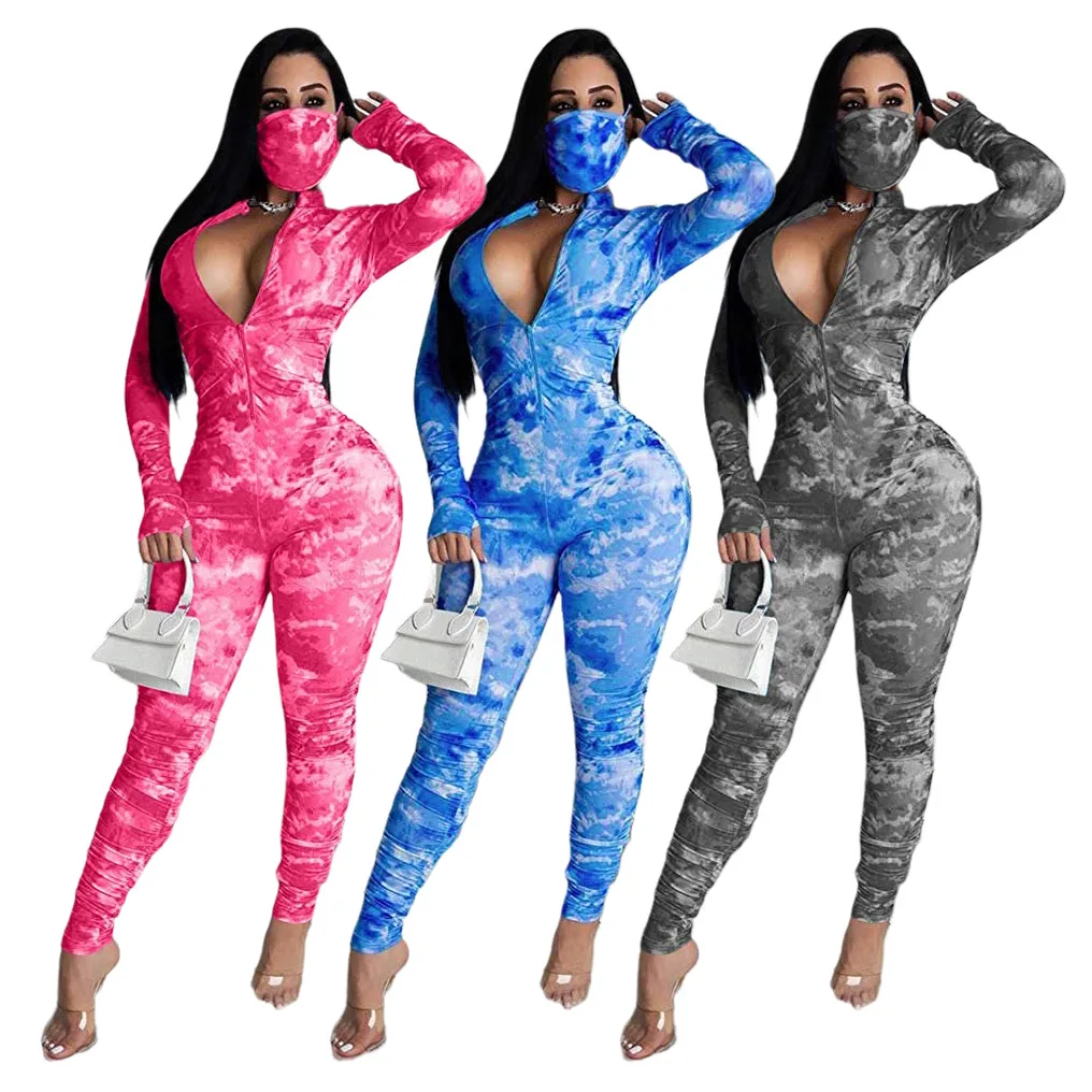 New style tights women jumpsuit 2020 casual long sleeve tie dye v-neck trousers plus size lucky label jumpsuit
New style tights women jumpsuit 2020 casual long sleeve tie dye v-neck trousers plus size lucky label jumpsuit