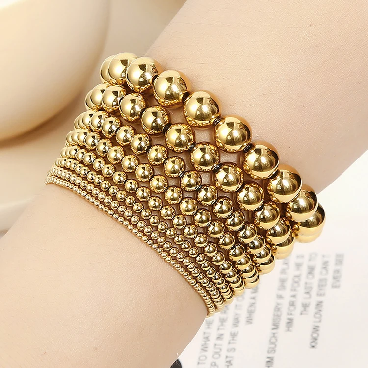 BS4045 Wholesale Non Tarnish Gold Plated Stainless Steel Ball Beads Bracelet Gold Plated Acrylic Beads Stacking Bracelet
BS4045 Wholesale Non Tarnish Gold Plated Stainless Steel Ball Beads Bracelet Gold Plated Acrylic Beads Stacking Bracelet