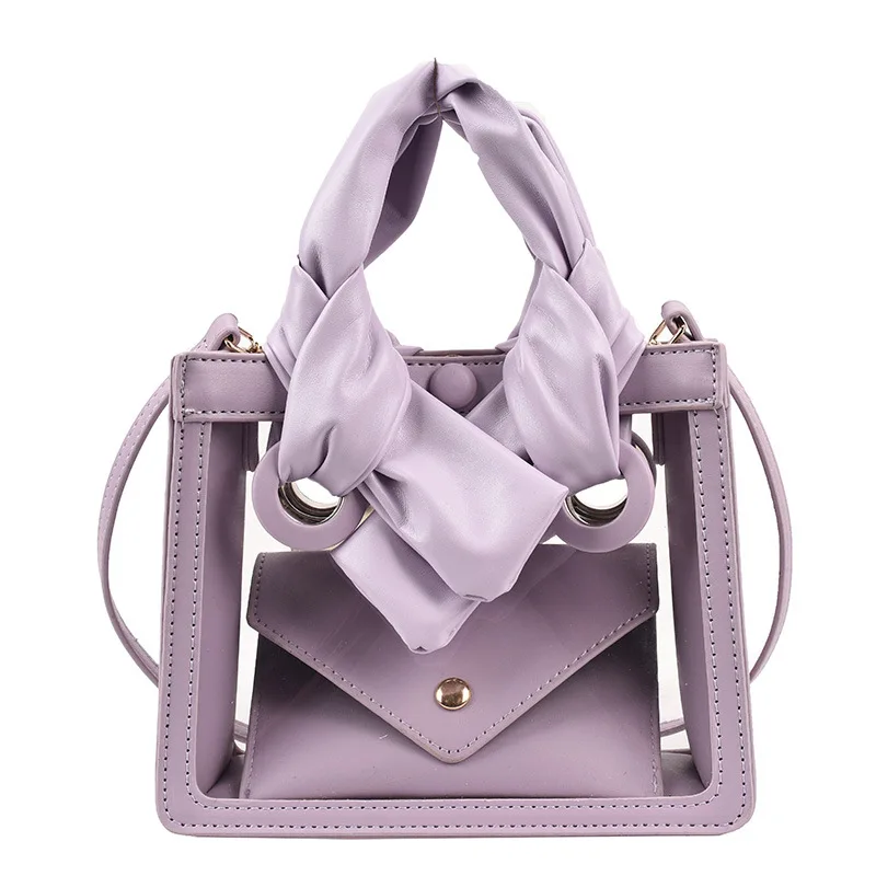 2022 Korean Fashion Waterproof Transparent Jelly PVC With PU Women Handbags, Clear
2022 Korean Fashion Waterproof Transparent Jelly PVC With PU Women Handbags, Clear