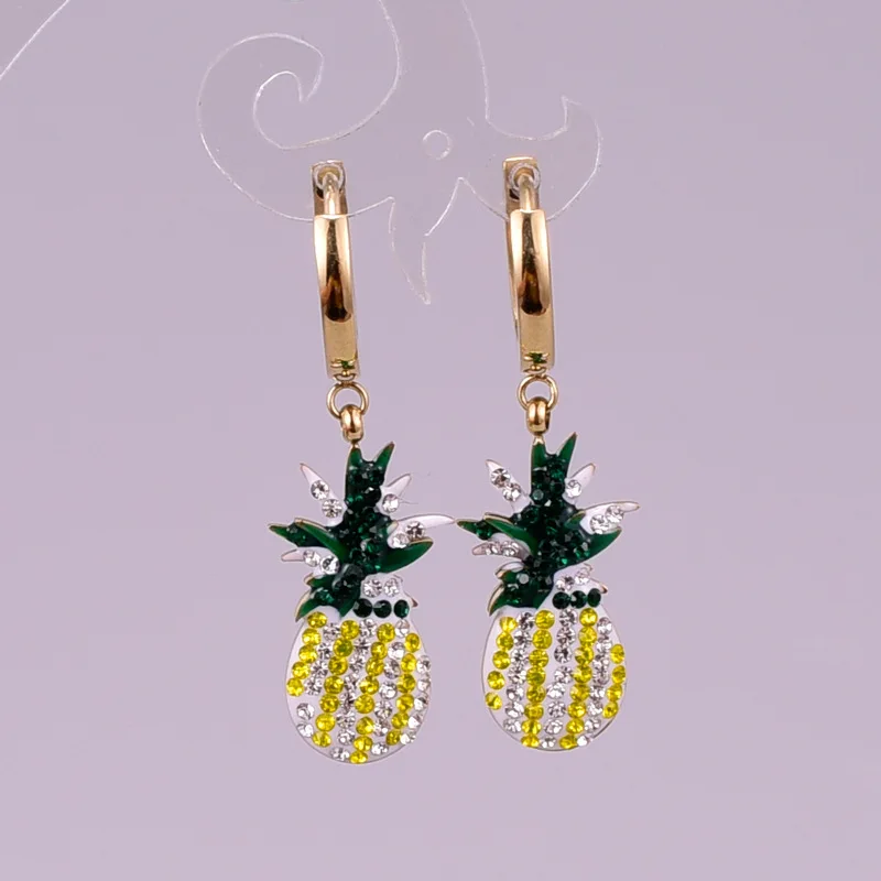 Luxury Female Paved Shiny Rhinestone Crystal Pineapple Earrings Stainless Steel Crystal Fruit Pineapple Drop Wedding Earrings
Luxury Female Paved Shiny Rhinestone Crystal Pineapple Earrings Stainless Steel Crystal Fruit Pineapple Drop Wedding Earrings