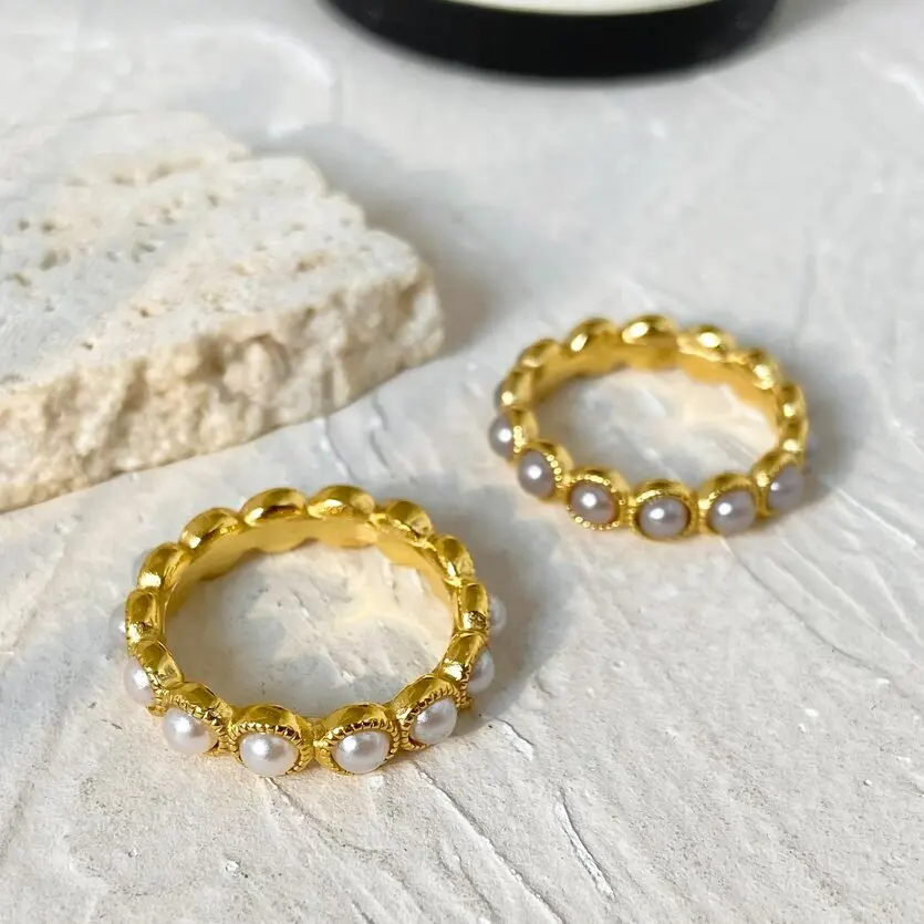 Romantic Retro Sky Star Baroque High gloss Bead Ring Jewelry Stainless Steel Gold Plated Ring Waterproof
Romantic Retro Sky Star Baroque High gloss Bead Ring Jewelry Stainless Steel Gold Plated Ring Waterproof