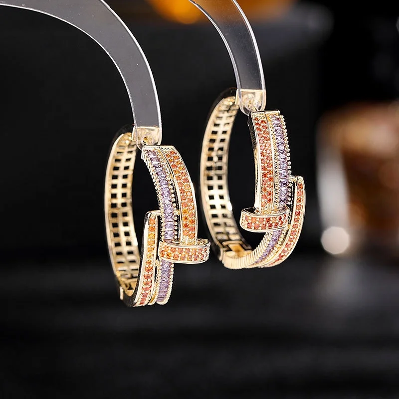 Fashion Jewelry Female Wedding Party Earrings Brand Earring Cubic Zircon Earrings For Women, Customized color
Fashion Jewelry Female Wedding Party Earrings Brand Earring Cubic Zircon Earrings For Women, Customized color