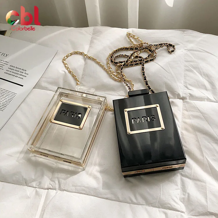 Fashion Chic Shopping Messenger bags Clear Acrylic Handbags Black Party Evening Bags, White/black
Fashion Chic Shopping Messenger bags Clear Acrylic Handbags Black Party Evening Bags, White/black