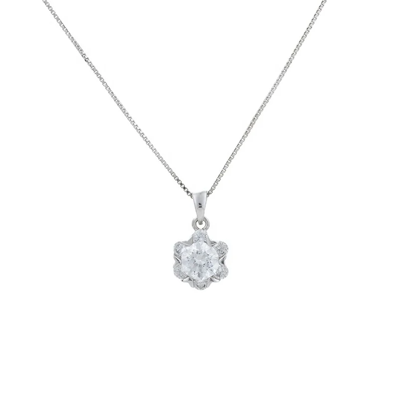 Flower Pendant Necklace Long Chain Mothers Day Jewelery Zircon 925 Sterling Silver Necklaces
Flower Pendant Necklace Long Chain Mothers Day Jewelery Zircon 925 Sterling Silver Necklaces