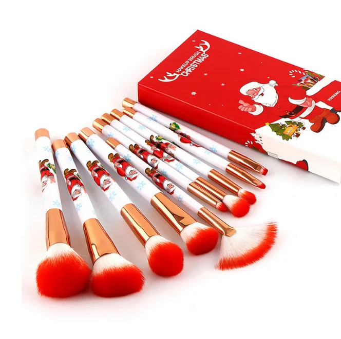 Personalized 10 Pcs Christmas Luxury Gift Wholesale Christmas Makeup Brush Set Vegan Makeup Brushes, 3 colors
Personalized 10 Pcs Christmas Luxury Gift Wholesale Christmas Makeup Brush Set Vegan Makeup Brushes, 3 colors