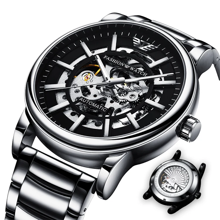 Top Sale Customized Logo Waterproof Genuine Leather Band Wacth Men's Skeleton Watches Automatic Mechanical Luxury Brand 8386, Black, silver
Top Sale Customized Logo Waterproof Genuine Leather Band Wacth Men's Skeleton Watches Automatic Mechanical Luxury Brand 8386, Black, silver