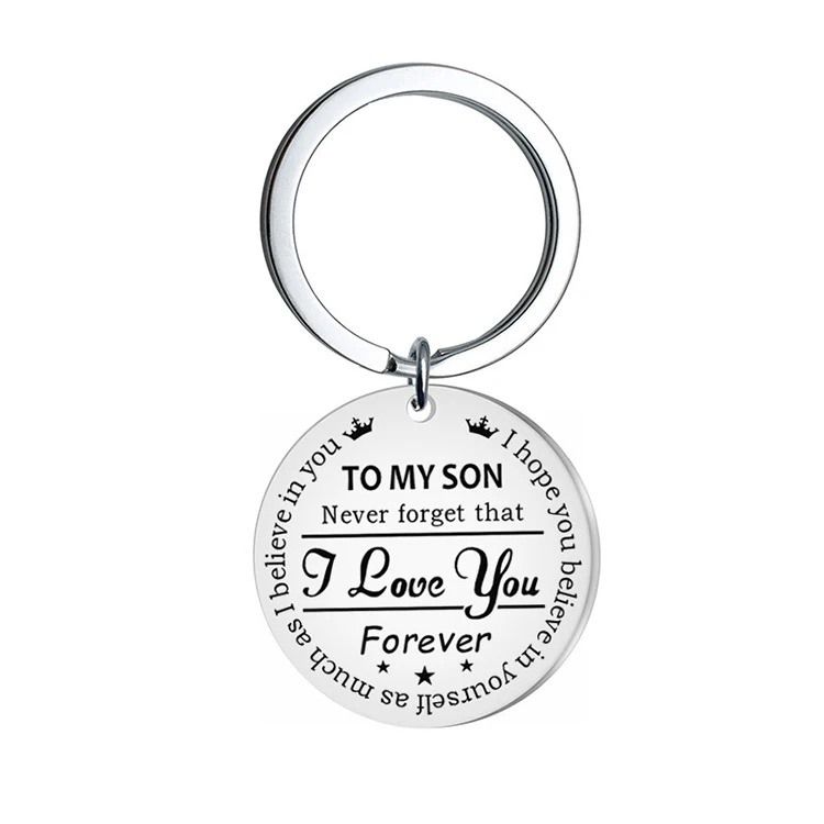 To My Son Stainless Steel Keychain Engraved To My Daughter Keyring Can Custom Heart Key Chains Charm Love Pendant Kpop Jewelry, Silver
To My Son Stainless Steel Keychain Engraved To My Daughter Keyring Can Custom Heart Key Chains Charm Love Pendant Kpop Jewelry, Silver