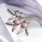 2020 New Ins Hot Selling Mens Iced Out Charm Custom Rapper CZ Gold Filled Rabbit Pendant Necklace