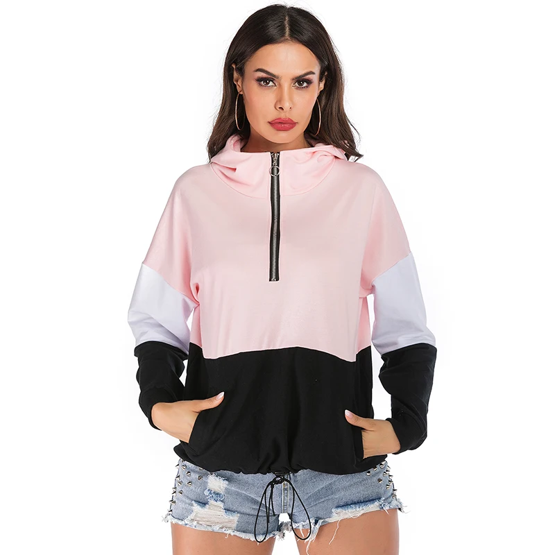 sudadera blanca con cremallera mujer