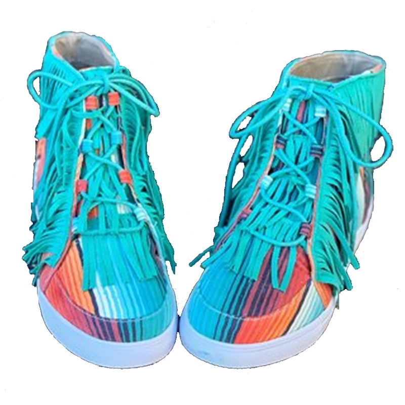 Fashion large size lace-up ankle boots leopard print tassel sneaker women's high-top canvas shoes
Fashion large size lace-up ankle boots leopard print tassel sneaker women's high-top canvas shoes