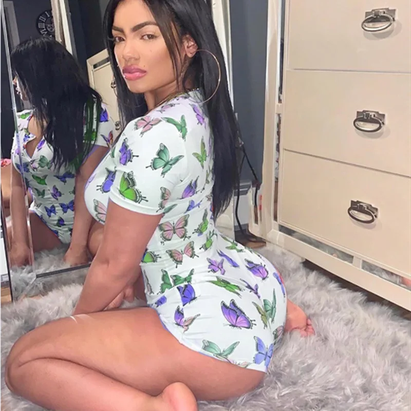 Skinny Romper Women Sexy Jumpsuits Butterfly print jumpsuit Short Sleeve Shorts Jumpsuit Sexy Onesi Pajama For Adults, Blue , white , pink
Skinny Romper Women Sexy Jumpsuits Butterfly print jumpsuit Short Sleeve Shorts Jumpsuit Sexy Onesi Pajama For Adults, Blue , white , pink