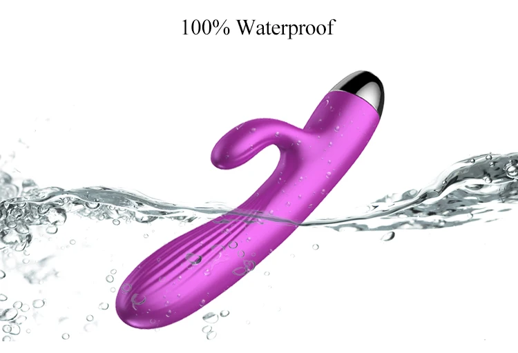 Usb Rechargeable Purple Color Sex Toys Woman Thrusting Rabbit Vibrator