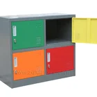 Small colorful steel locker 2 layers 2 column storage closet