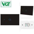 VGT Hightec 1 Gang Touch Control Switch Sensitive Switch With Glass Panel works with Google Home And Amazon Alexa