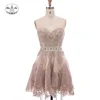 Lace Applique Sleeveless Low Price Short Homecoming Dresses