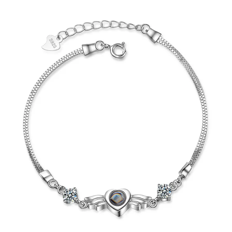 Love advertisement memory Bracelet angel wings 100 languages I love your bracelet, Rose gold/silver
Love advertisement memory Bracelet angel wings 100 languages I love your bracelet, Rose gold/silver
