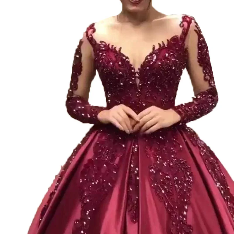 Elegant V Neck Long Sleeve Grohada-Sparkle Wedding Party Women Dresse For Engagement Eveing Party Dress, Picture shows
Elegant V Neck Long Sleeve Grohada-Sparkle Wedding Party Women Dresse For Engagement Eveing Party Dress, Picture shows