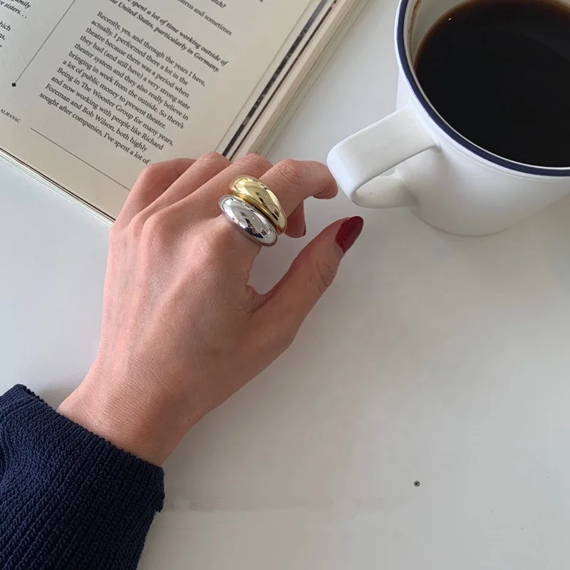 Wide Geometric Open Smooth Fashion Metal Ring Gold Silver Color Simple Punk Hip Hop Style Adjustable Ring Female Jewelry Party
Wide Geometric Open Smooth Fashion Metal Ring Gold Silver Color Simple Punk Hip Hop Style Adjustable Ring Female Jewelry Party