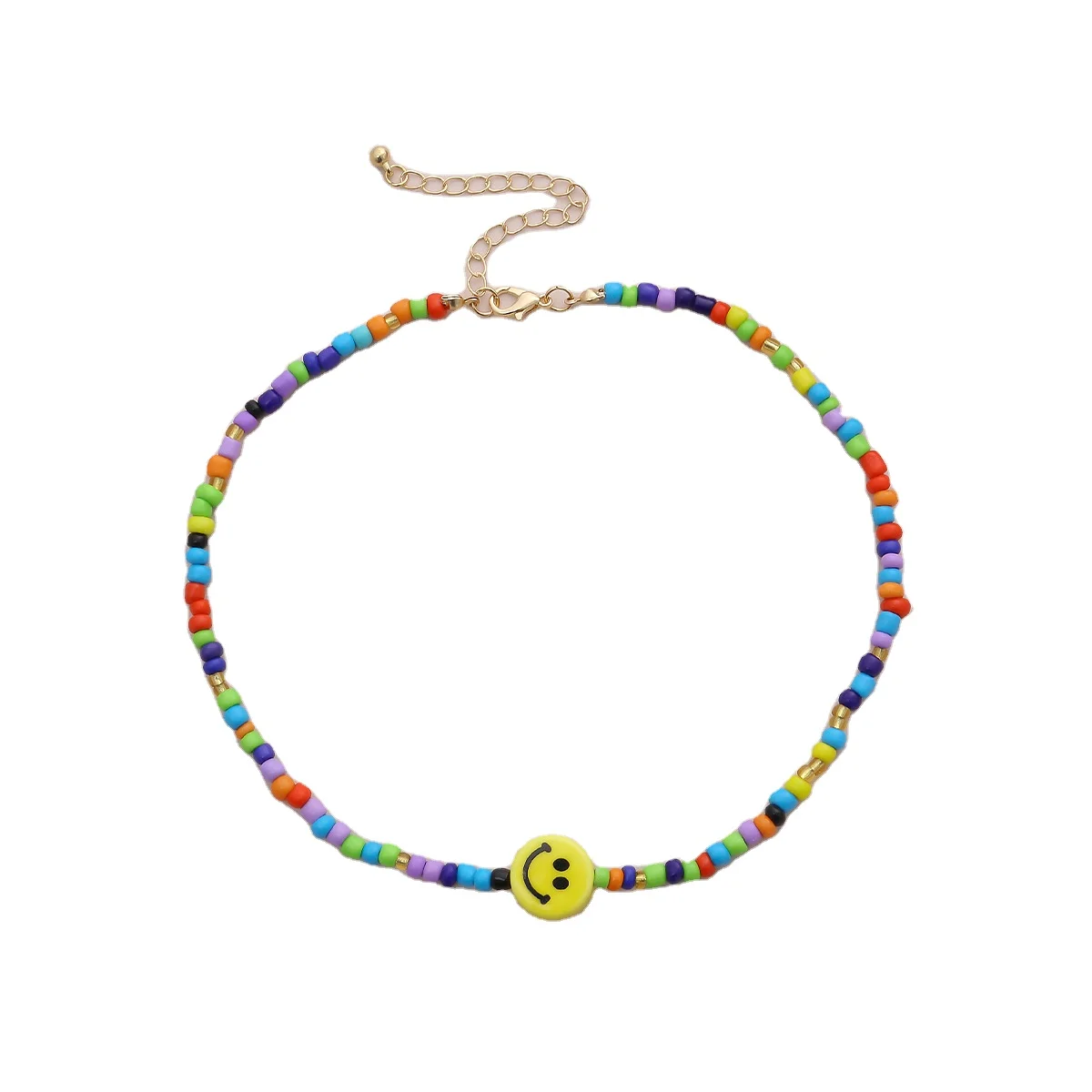 Simple Rice Bead Chain Jewelry Necklace Women Personality Handmade Fashion Yellow Smiley Face Necklace, Like picture
Simple Rice Bead Chain Jewelry Necklace Women Personality Handmade Fashion Yellow Smiley Face Necklace, Like picture