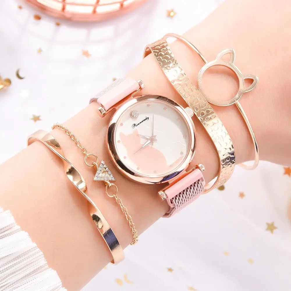 Explosion Quartz Watch 2020 New Ladies Watch Women's Cat Watch Bracelet Set Fashion
Explosion Quartz Watch 2020 New Ladies Watch Women's Cat Watch Bracelet Set Fashion
