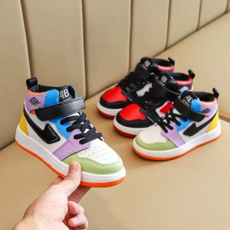 Wholesalers Children Basketball Shoes Boys Girls Fashion High Top Kids Sneakers, Red purple
Wholesalers Children Basketball Shoes Boys Girls Fashion High Top Kids Sneakers, Red purple