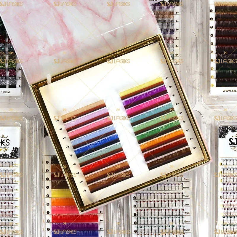 Colorful Individual Volume Lash Extension with Pink Marble Magnetic Box 18 Rows Lashes Private Label Own Brand lash Extensions
Colorful Individual Volume Lash Extension with Pink Marble Magnetic Box 18 Rows Lashes Private Label Own Brand lash Extensions