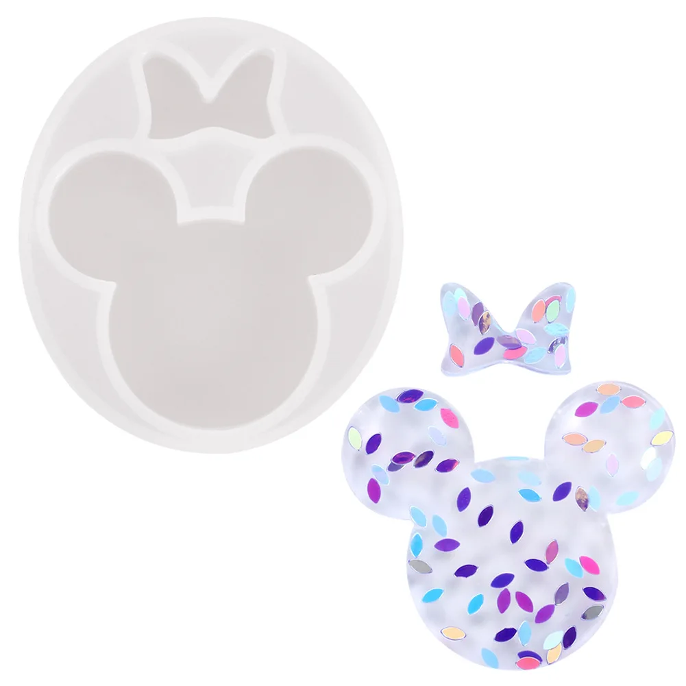Epoxy resin shiny silicone bowknot mouse keychain mold for pendant decoration, White
Epoxy resin shiny silicone bowknot mouse keychain mold for pendant decoration, White