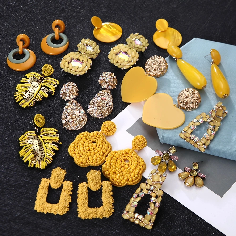 Vintage Style Jewelry Popular Color Fashion Accessories New Yellow Series Beads Tassel Crystal Drop Dangle Earrings for Women, Many colors fyi
Vintage Style Jewelry Popular Color Fashion Accessories New Yellow Series Beads Tassel Crystal Drop Dangle Earrings for Women, Many colors fyi