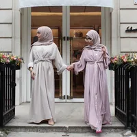 

Dubai Abayas For Women Muslim Clothing Robe Bandage Kaftan Dress Islamic Caftan Open Front Eid Abaya Arabic Vestidos
