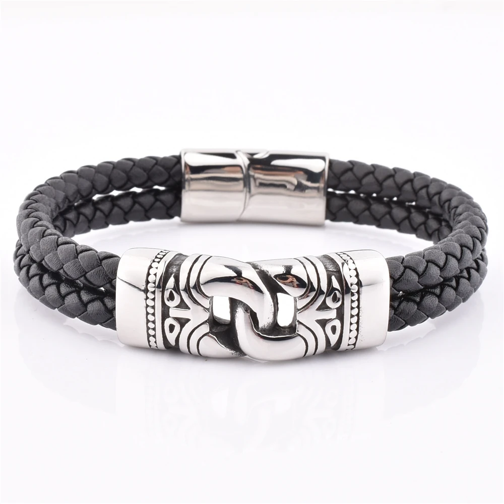 New Design Fashion Vintage Punk Magnet Buckle Braided Genuine Leather Bracelet Wholesale
New Design Fashion Vintage Punk Magnet Buckle Braided Genuine Leather Bracelet Wholesale