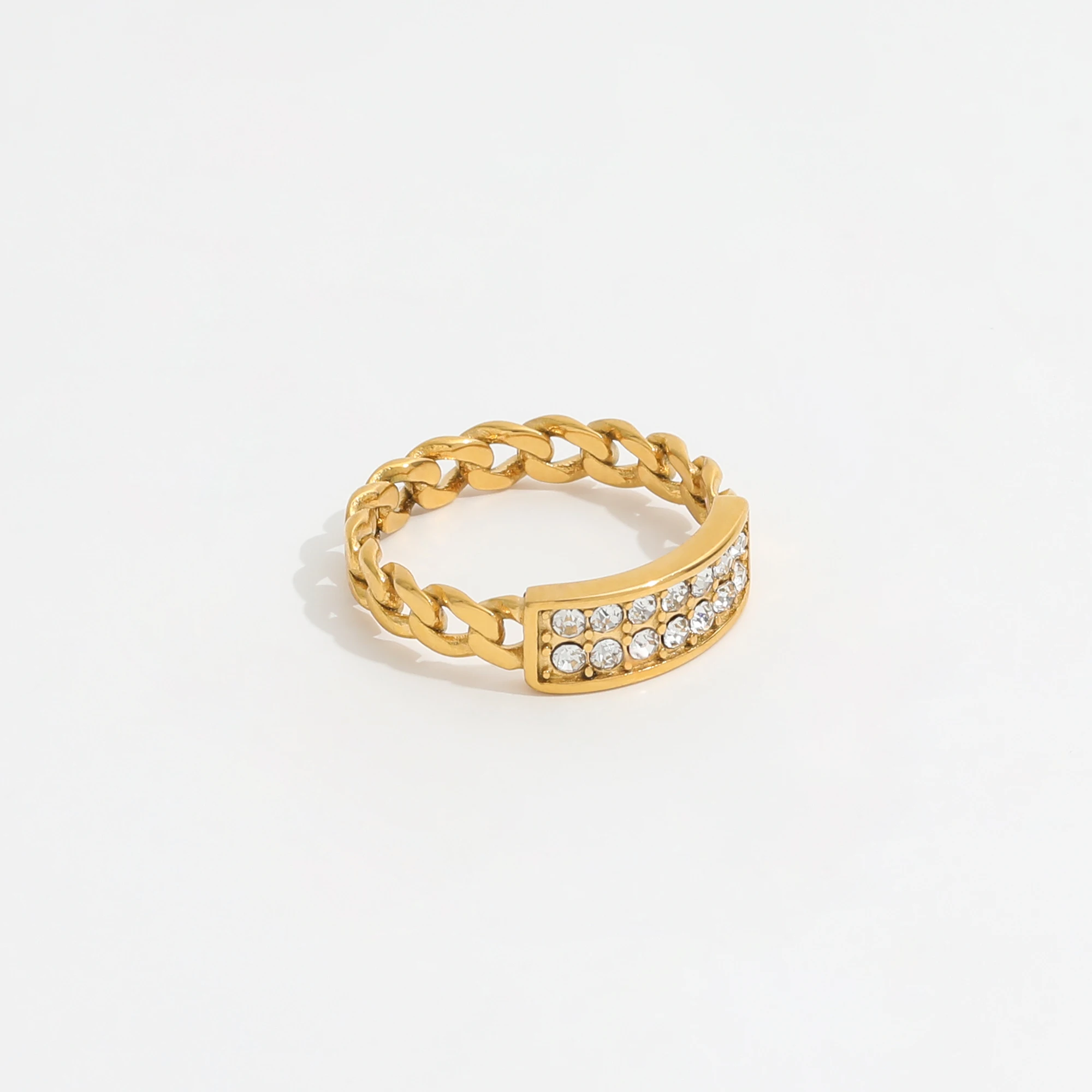 Non Tarnish 18K Gold Plated Double Rows Crystal Pave Stainless Steel Rings for Women Trendy Jewelry 2021
Non Tarnish 18K Gold Plated Double Rows Crystal Pave Stainless Steel Rings for Women Trendy Jewelry 2021