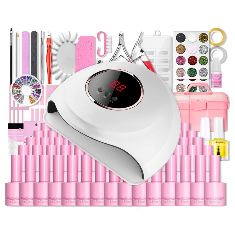 Professional Manicure Kit With 6/24 Pcs Nail Gel Polish UV LED Lamp Nail Dryer Home DIY Manicure Tools Set Nail Polish Kit, 25 colors optional
Professional Manicure Kit With 6/24 Pcs Nail Gel Polish UV LED Lamp Nail Dryer Home DIY Manicure Tools Set Nail Polish Kit, 25 colors optional