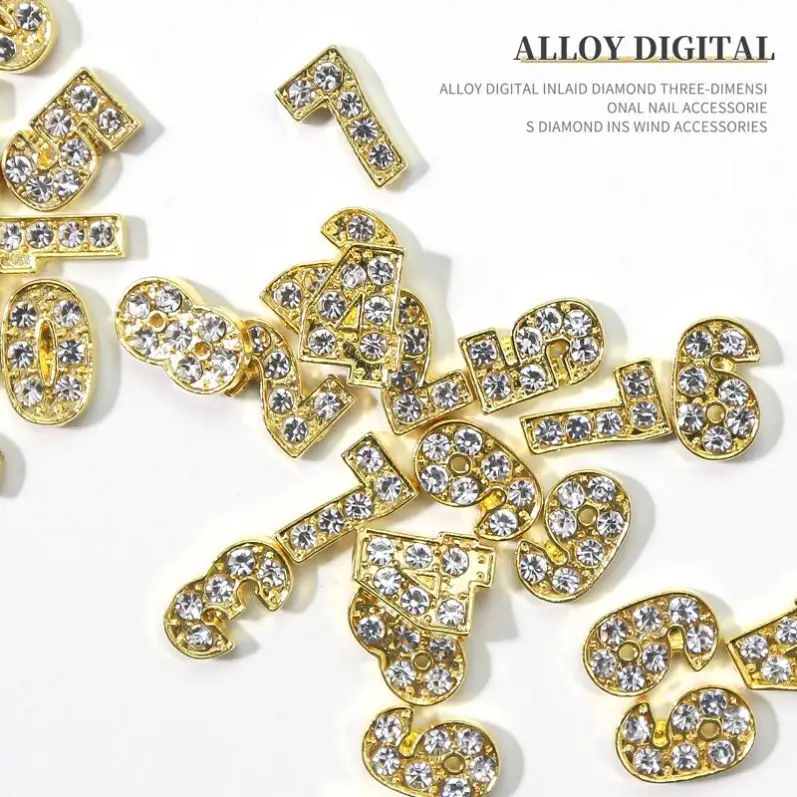 Nail Art High Quality Nail Crystals Number 0-9 Luxury Alloy Diamond Jewelry for Nail Charms Decoration Retro Accessories, Golden
Nail Art High Quality Nail Crystals Number 0-9 Luxury Alloy Diamond Jewelry for Nail Charms Decoration Retro Accessories, Golden