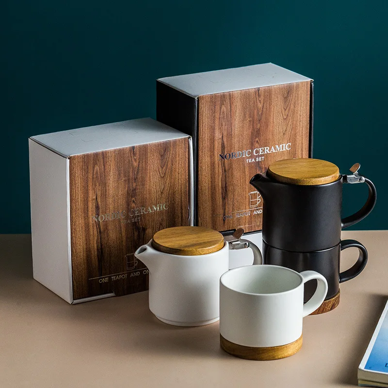 Nordic Antique Designer Wood Cover Coffee Ceramic Tea Cup Set Coffee Cups Pots Set with Stainless Steel Stainer Gift Box Gift, Customized color
Nordic Antique Designer Wood Cover Coffee Ceramic Tea Cup Set Coffee Cups Pots Set with Stainless Steel Stainer Gift Box Gift, Customized color