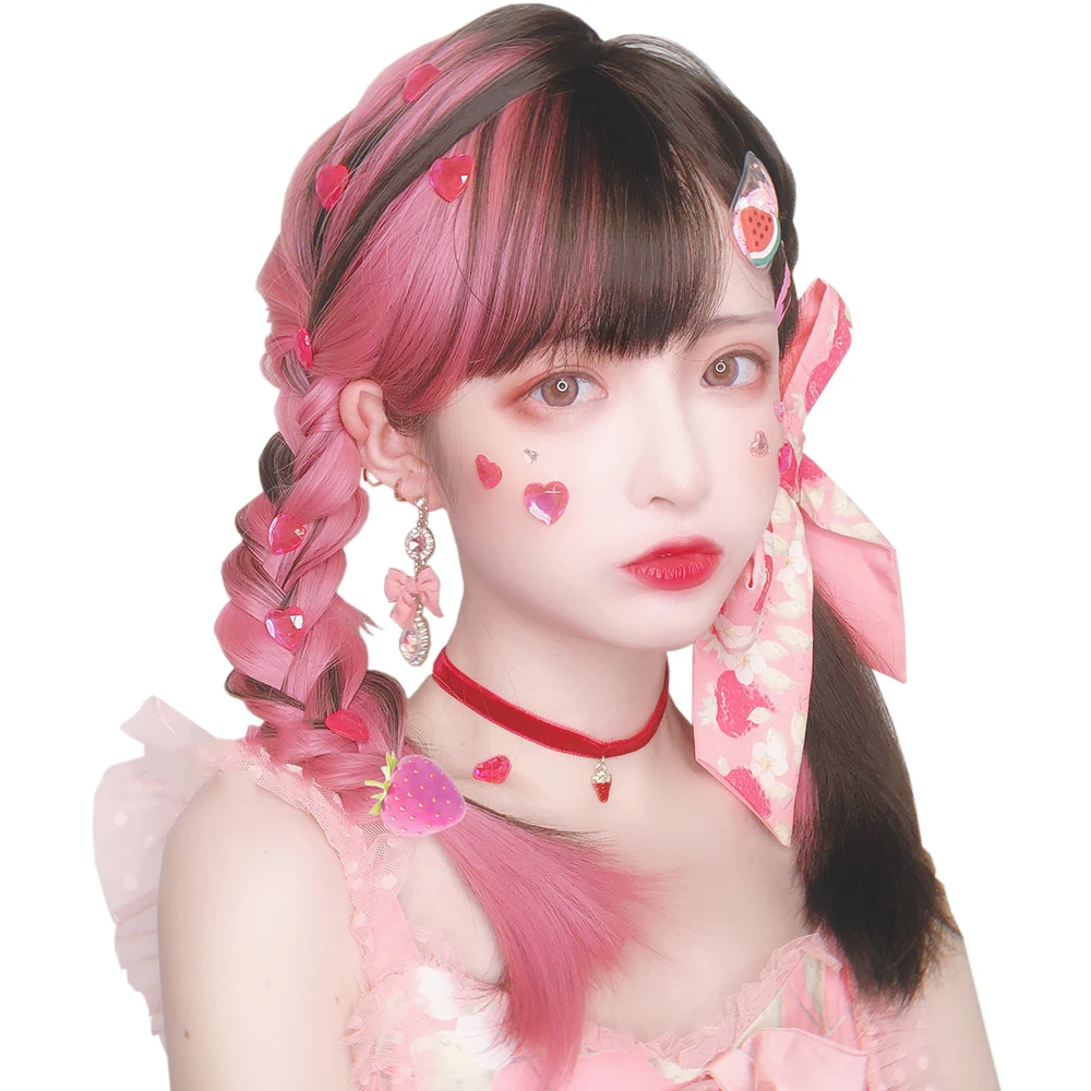 Pink and Black Double Color Long Hair 18 INCH Harajuku Princess Lolita Sweet High Temperature Silk Cosplay Party COS Wig, Pic showed
Pink and Black Double Color Long Hair 18 INCH Harajuku Princess Lolita Sweet High Temperature Silk Cosplay Party COS Wig, Pic showed