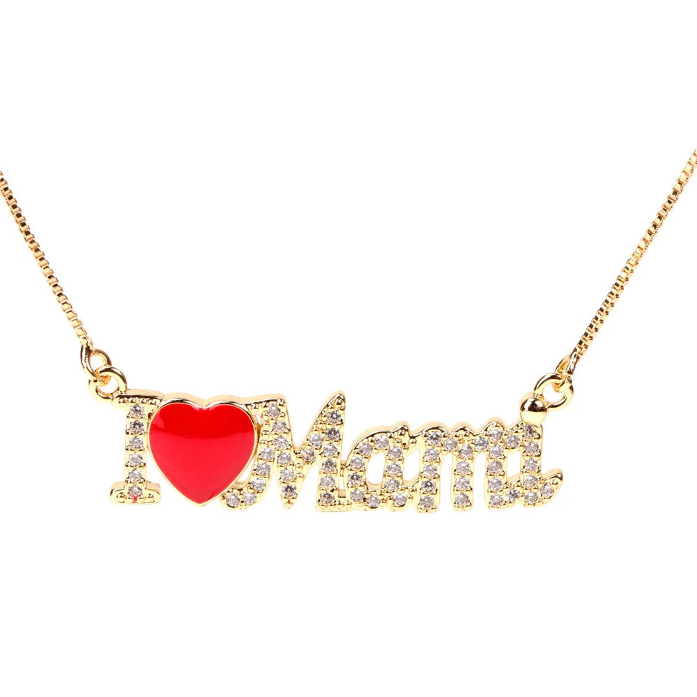 Mothers Day Gifts Rhinestone Crystal Mom Letter Red Heart Pendant Necklace Gold Plated Mom Alphabet Enamel Heart Necklace
Mothers Day Gifts Rhinestone Crystal Mom Letter Red Heart Pendant Necklace Gold Plated Mom Alphabet Enamel Heart Necklace