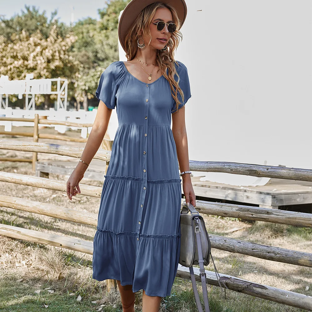 Fashion Custom Lady Chiffon Ruffle Maxi Dress OEM/ODM Vestidos Women Elegant Summer Casual Dresses, Customized color/as show
Fashion Custom Lady Chiffon Ruffle Maxi Dress OEM/ODM Vestidos Women Elegant Summer Casual Dresses, Customized color/as show