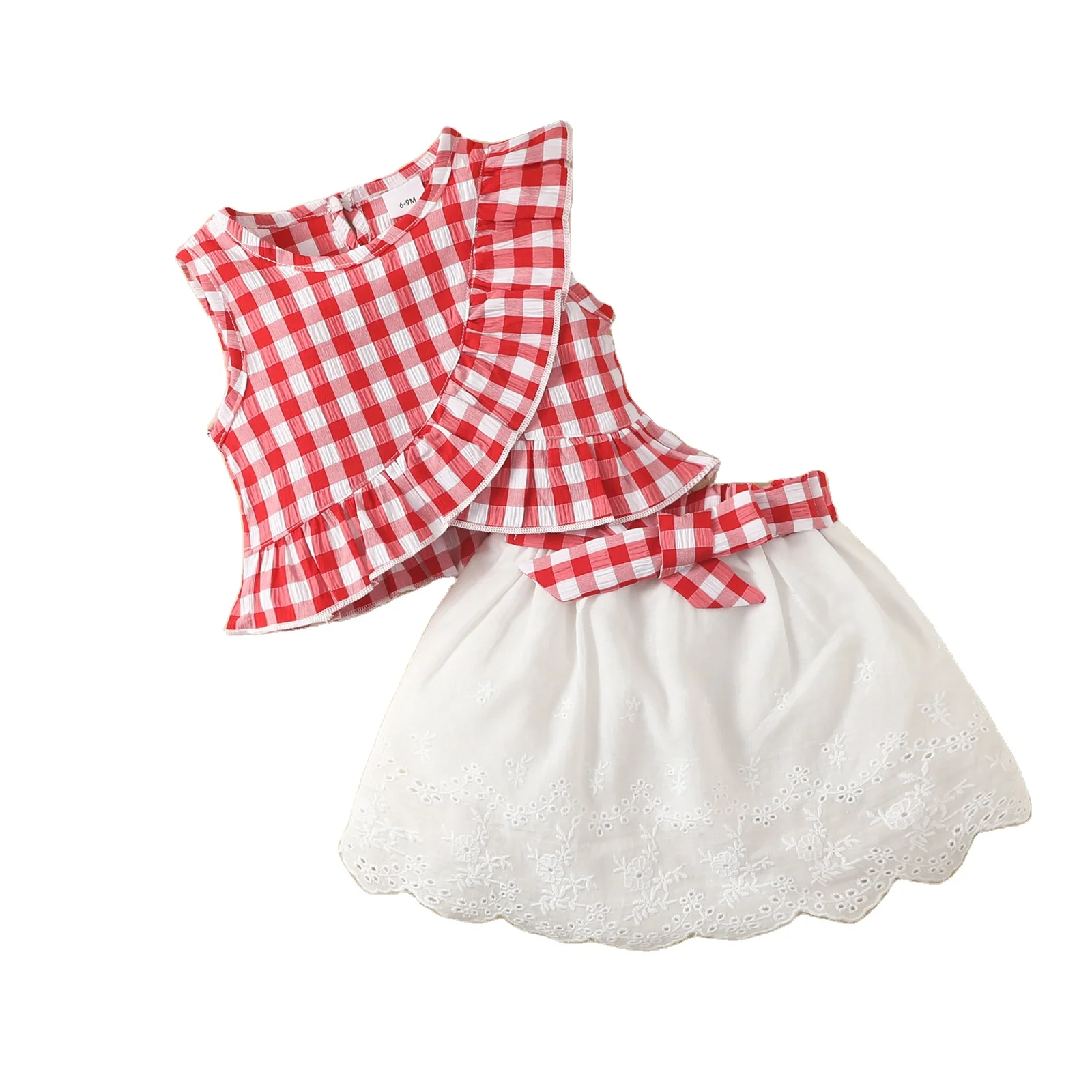 2022 Fashion Newborn Clothing Ruffle Plaid Sleeveless Shirt Tops Bow Skirts Lace 2pcs Toddler Outfit Baby Girls Clothes Sets
2022 Fashion Newborn Clothing Ruffle Plaid Sleeveless Shirt Tops Bow Skirts Lace 2pcs Toddler Outfit Baby Girls Clothes Sets