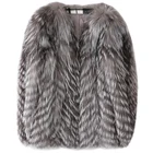 Latest Design Real Fur Coat Natural Silver Fox Fur Jacket Women Fur Coat with Fox
