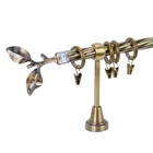 Stardeco Europe Design Aluminum Roman Curtain Rod Set Leaf Finial Metal Accessories Decorative Poles
