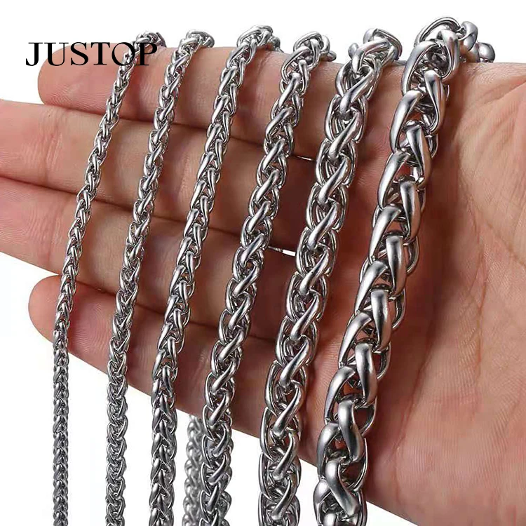 Europe And America Hip Hop Necklace Silver Plated Gold 3/4/5mm Stainless Steel Twist Necklaces Ice Cuban Chain
Europe And America Hip Hop Necklace Silver Plated Gold 3/4/5mm Stainless Steel Twist Necklaces Ice Cuban Chain