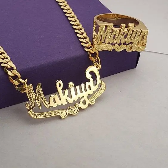 Gold Color texture figaro chain Personalized Hip Hop Letter Necklace double plated Custom 3d Name Necklaces, Picture
Gold Color texture figaro chain Personalized Hip Hop Letter Necklace double plated Custom 3d Name Necklaces, Picture