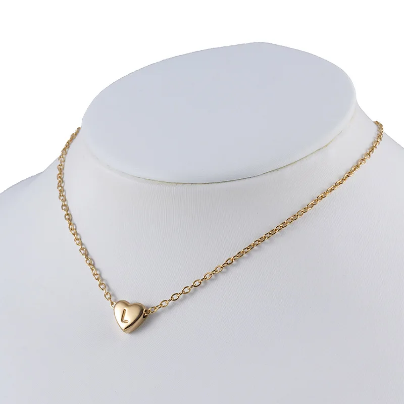 Weihao 18K Stainless Steel Letter Necklace Titanium Steel Heart Shape Letter Clavicle Chain Pendant Necklace, As picture show
Weihao 18K Stainless Steel Letter Necklace Titanium Steel Heart Shape Letter Clavicle Chain Pendant Necklace, As picture show