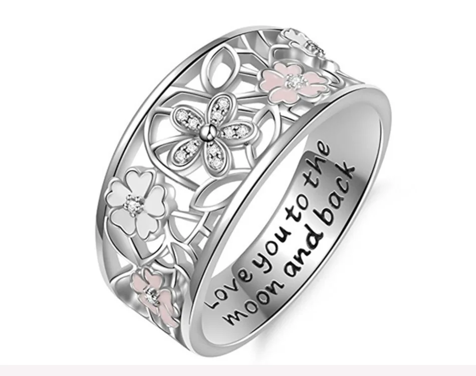 Carved Love You To The Moon And Back Letter Ring Hollow Oil Drip Flower Ring For Mother's Day Gifts From Daughter
Carved Love You To The Moon And Back Letter Ring Hollow Oil Drip Flower Ring For Mother's Day Gifts From Daughter