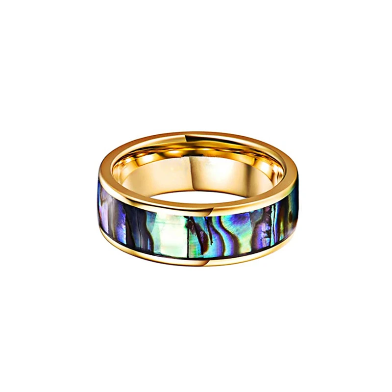 18K Gold Stainless Steel Jewelry Abalone Sea Shell Rings for Women 
18K Gold Stainless Steel Jewelry Abalone Sea Shell Rings for Women