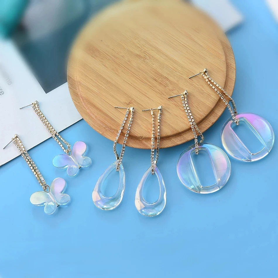 Kaimei Charm Maxi Statement Earrings Jewelry Wholesale Long Link Chain With Transparent Acrylic Butterfly/Round/Oval Pendants, Many colors fyi
Kaimei Charm Maxi Statement Earrings Jewelry Wholesale Long Link Chain With Transparent Acrylic Butterfly/Round/Oval Pendants, Many colors fyi